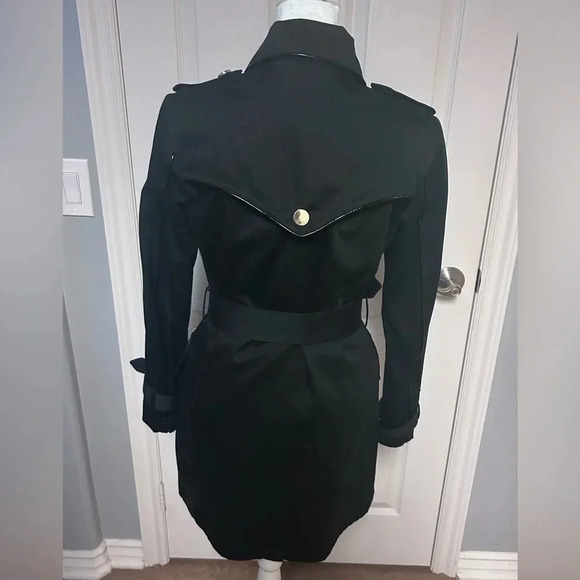 🖤”Guess” Women’s Black Mid Length Military Style Belted Jacket Size XS💛 - Picture 4 of 16